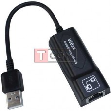 Адаптор ETHERNET USB 2.0 (USB-8Р8С) c кабелем, чёрный