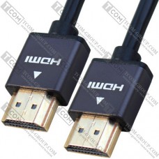 Шнур HDMI Ultra Slim, штекер - штекер, Vers-1.4, "позолочений", Ø4.2мм, в блістері, 3м