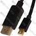 Шнур шт.mini Display Port- шт.Display Port, gold, 1метр