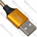 Шнур компьютерный штекер USB А - штекер iPhone 6, металлическая изоляция, 1м
