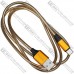 Шнур штекер USB type А - штекер USB type С, 1м., метал ізоляція, чорний Шнур штекер USB type А - штекер USB type С, 1м., метал ізоляція, чорний