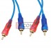 Шнур соединительный TCOM, 2RCA - 2RCA gold, прозрачно-синий, 3+3мм, 3м Шнур соединительный TCOM, 2RCA - 2RCA gold, прозрачно-синий, 3+3мм, 3м