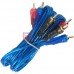 Шнур соединительный TCOM, 3RCA - 3RCA, gold, Ø3+3+3мм, прозрачно-синий, 1.5м