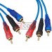 Шнур соединительный TCOM, 3RCA - 3RCA, gold, Ø3+3+3мм, прозрачно-синий, 1.5м