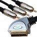 Шнур соединительный TCOM, штекер Скарт - 3RCA, металл., gold, в блистере,с фильтрами, 1.5м