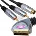 Шнур соединительный TCOM, штекер Скарт - 2 штекера RCА + штекер mini din 4pin,1.5м