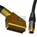 Шнур соединительный TCOM, штекер Скарт - штекер mini din 4pin, металл gold, 1.8м