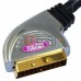 Шнур з'єднувальний TCOM, штекер Скарт - штекер 3.5мм стерео + штекер mini din 4pin метал, gold, з фільтрами, 1.5м