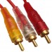 Шнур штекер 3,5мм 4C - 3 штекера RCA, gold, 1,2м, прозрачный