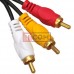 Шнур штекер 3,5мм 4C - 3 штекера RCA, gold, 1,2 м, чёрный
