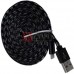 Шнур штекер USB А - штекер miсroUSB (Samsung), сітка, 3м, чорний Шнур штекер USB А - штекер miсroUSB (Samsung), сітка, 3м, чорний