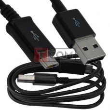 Шнур компьютерный TCOM, штекер USB А - штекер miсroUSB (Samsung), short pin, 1м, чёрный