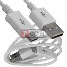 Шнур компьютерный TCOM, штекер USB А - штекер miсroUSB (Samsung), short pin, 1м, белый