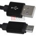 Шнур штекер USB А - штекер miсroUSB (Samsung), сетка, 1м, чёрный