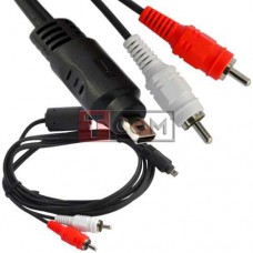 Шнур компьютерный TCOM, 2 штекера RCA - штекер miniUSB 8pin, плоский, с фильтром, 1.5м