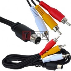 Шнур компьютерный TCOM, штекер mini din 9pin - 3 штекер RCA, Ø2.6x7.8мм, 1.5м