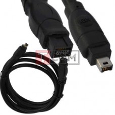Шнур Firewire IEEE 1394B TCOM, штекер 4р - штекер 9р, Ø4мм, 1.5м, чёрный