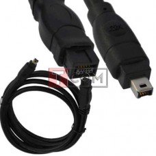 Шнур Firewire IEEE 1394B TCOM, штекер 4р - штекер 9р, Ø4мм, 1.5м, чёрный