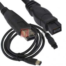 Шнур Firewire IEEE 1394B TCOM, штекер 6р - штекер 9р, Ø4мм, 1.5м, чёрный