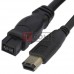 Шнур Firewire IEEE 1394B TCOM, штекер 6р - штекер 9р, Ø4мм, 1.5м, чёрный