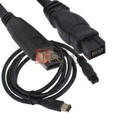 Шнур Firewire IEEE 1394B TCOM, штекер 6р - штекер 9р, Ø4мм, 1.5м, чёрный
