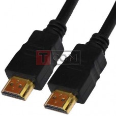 Шнур HDMI TCOM, штекер - штекер, Vers-1.4, Ø6мм, "позолоченный", 5м, чёрный