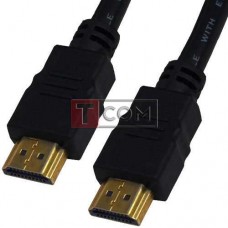Шнур HDMI TCOM, штекер - штекер, Vers-1.4, Ø6мм, "позолоченный", с фильтрами, 5м, чёрный