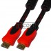 Шнур HDMI TCOM, штекер - штекер, Vers-1.4, "позолоченный", фильтр + сетка, 0.8м, красно-чёрный