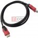 Шнур HDMI TCOM, штекер - штекер, Vers-1.4, Ø6мм, gold, 0.8м, красно-чёрный