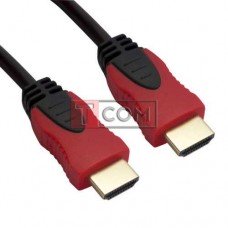 Шнур HDMI TCOM, штекер - штекер, Vers-1.4, Ø6мм, gold, 10м, красно-чёрный
