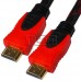 Шнур HDMI TCOM, штекер - штекер, Vers-1.4, "позолочений", фільтр + сітка, 20м, червоно-чорний
