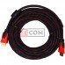 Шнур HDMI TCOM, штекер - штекер, Vers-1.4, gold, фільтр + сітка, 10м, чорно-червоний