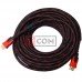 Шнур HDMI TCOM, штекер - штекер, Vers-1.4, gold, фильтр + сетка, 15м, чёрно-красный