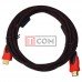 Шнур HDMI TCOM, штекер - штекер, Vers-1.4, gold, фильтр + сетка, 2м, чёрно-красный Шнур HDMI TCOM, штекер - штекер, Vers-1.4, gold, фильтр + сетка, 2м, чёрно-красный