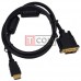Шнур штекер HDMI - штекер DVI, Ø7.3мм, gold, 1м, чорний