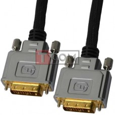 Шнур DVI (24+1) COMP, штекер DVI - штекер DVI, Hi-Fi, "позолоченный", с фильтрами, Ø11мм, 5м, в блистере