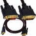 Шнур DVI TCOM, штекер DVI - штекер DVI, "позолоченный", Ø6мм, 1.5м, красно-чёрный