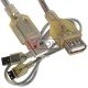 Удлиннитель USB TCOM, штекер A - гнездо А, Vers-2.0, Ø5мм, 0.8м, прозрачный