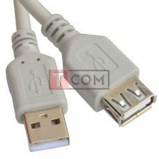 Удлинитель USB TCOM, штекер A - гнездо А, Vers- 2.0, Ø 4.5мм, 3метра
