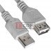 Удлинитель USB TCOM, штекер A - гнездо А, Vers- 2.0, Ø4.5мм, 5м, серый