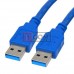 Шнур USB TCOM, штекер А - штекер А, Vers- 3.0, Ø5.5мм, 1.5м, синий