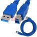 Шнур USB TCOM, штекер A - штекер B, Vers- 3.0, 1.5м, синий