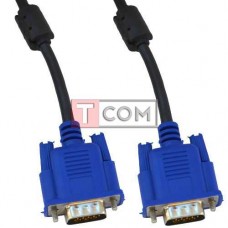 Шнур компьютерный VGA TCOM, штекер HDB 15pin - штекер HDB 15pin, с фильтром, 3м