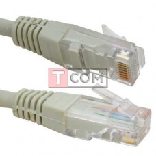 Патчкорд TCOM, штекер 8p8c - штекер 8p8c, UTP 4пары, кат-5Е, серый, 10м