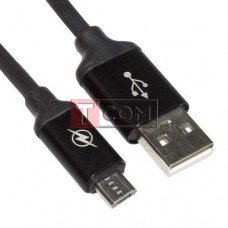Шнур TCOM штекер USB А - штекер micro USB, с фильтром, прорезиненный, 1м, чёрный