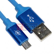 Шнур TCOM штекер USB А - штекер micro USB, с фильтром, прорезиненный, 1м, синий