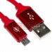 Шнур TCOM штекер USB А - штекер micro USB, з фільтром, прогумований, 1м, червоний