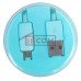 Шнур TCOM, штекер USB А - штекер micro USB, в колбе, 1м, бирюзовый