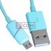 Шнур TCOM, штекер USB А - штекер micro USB, в колбі, 1м, бірюзовий Шнур TCOM, штекер USB А - штекер micro USB, в колбі, 1м, бірюзовий