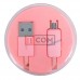 Шнур TCOM, штекер USB А - штекер micro USB, в колбе, 1м, розовый